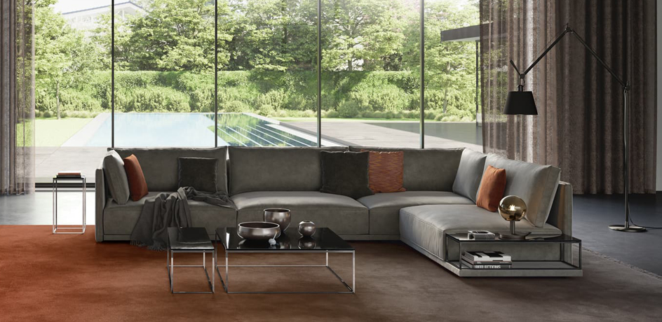 IP Design Sofa Coube Lounge Stoff Grau